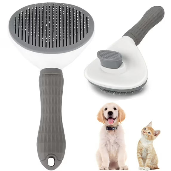 Dog Cat Pet Grooming Brush, Self Cleaning Shedding Brush