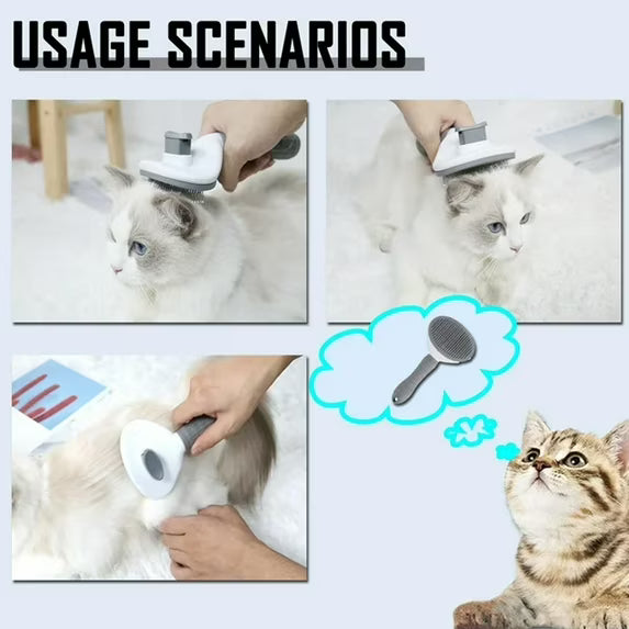Dog Cat Pet Grooming Brush, Self Cleaning Shedding Brush